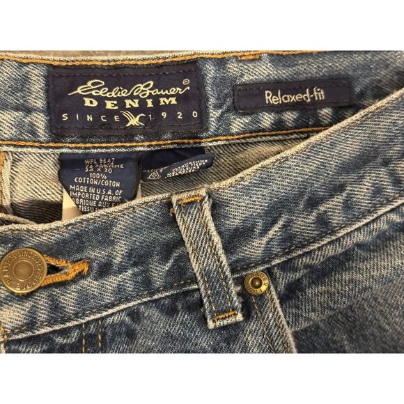 Men's Eddie Bauer Denim Blue Jeans 34" x 30" Relaxed Fit - Picture 3 of 6